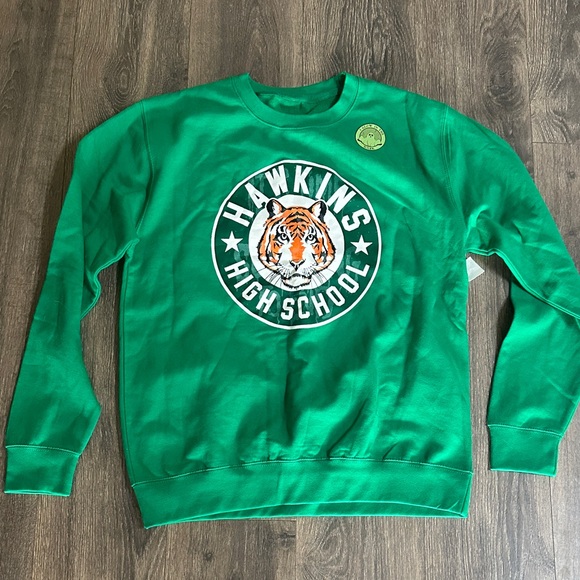 Sweaters - Stranger Things Hawkins High School Green Sweater
